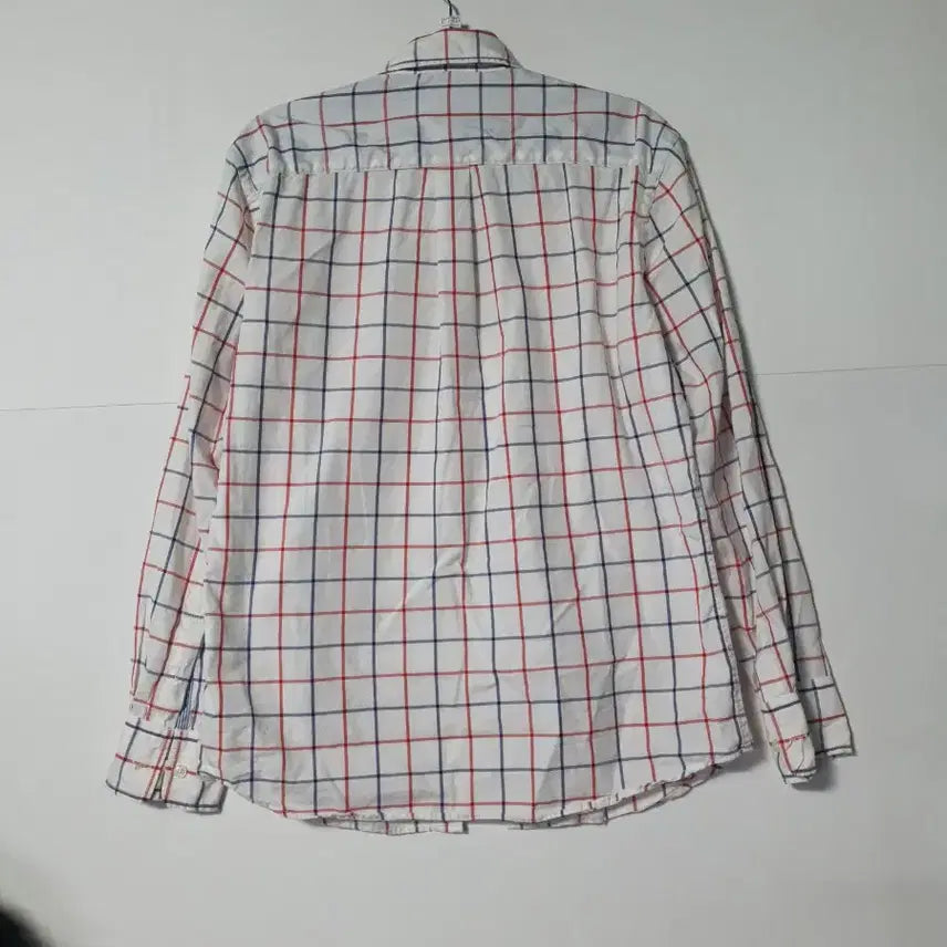 [BUNJANG] Beanpole White Check Long Sleeve Shirt / 빈폴 화이트 체크 긴팔 셔츠 1100861