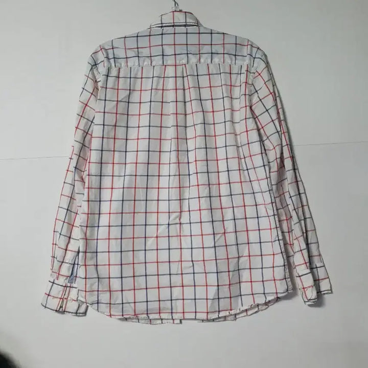 [BUNJANG] Beanpole White Check Long Sleeve Shirt / 빈폴 화이트 체크 긴팔 셔츠 1100861