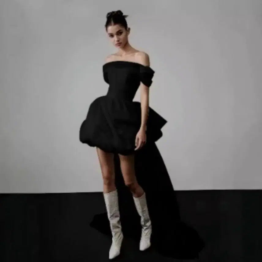 [BUNJANG] Black Mini Dress Rental / 블랙 미니 드레스 웨딩 화이트 컨셉사진 2부 피로연 졸업사진 연주회