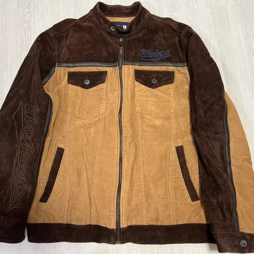 [BUNJANG] MLB Cowhide Corduroy Jacket 105 / MLB 소가죽 골덴 자켓 105