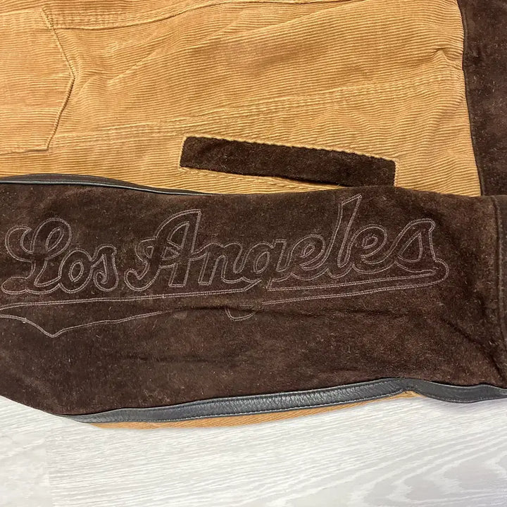 [BUNJANG] MLB Cowhide Corduroy Jacket 105 / MLB 소가죽 골덴 자켓 105