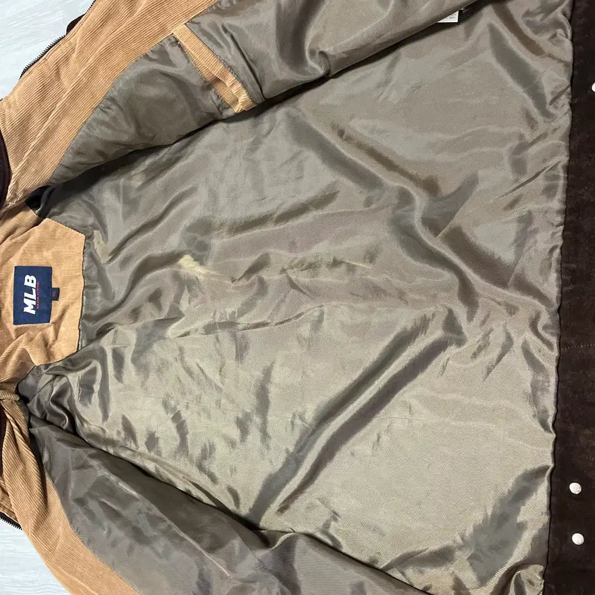 [BUNJANG] MLB Cowhide Corduroy Jacket 105 / MLB 소가죽 골덴 자켓 105