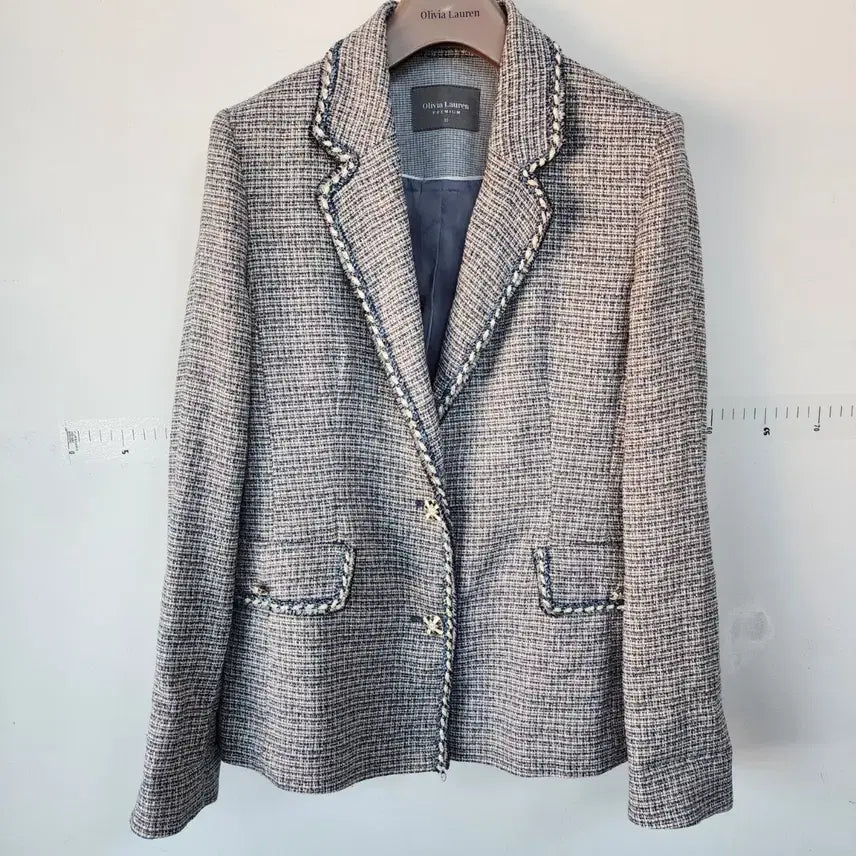 [BUNJANG] Olivia Lauren Navy Tweed Jacket / 올리비아로렌 트위드 자켓