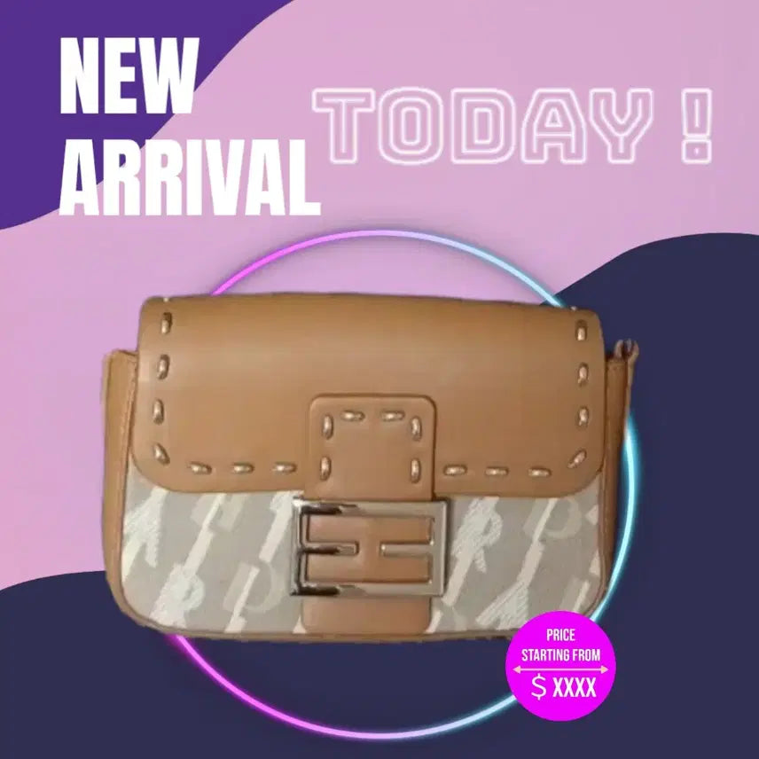 [BUNJANG] Praha Brown Leather Micro Mini Shoulder Bag / 프라하 브라운 바게트 체인 레더 마이크로 미니 러기드 숄더백/크로스백