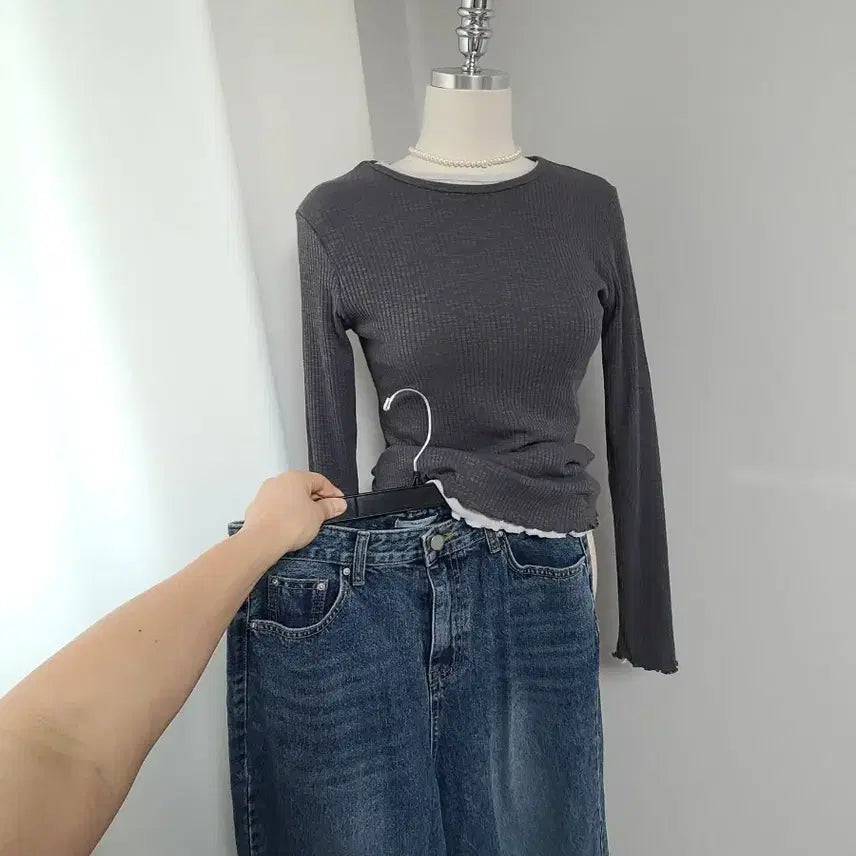 [BUNJANG] AB Modal Wave T-Shirt / 새-ab-모달웨이브티(복수할인)