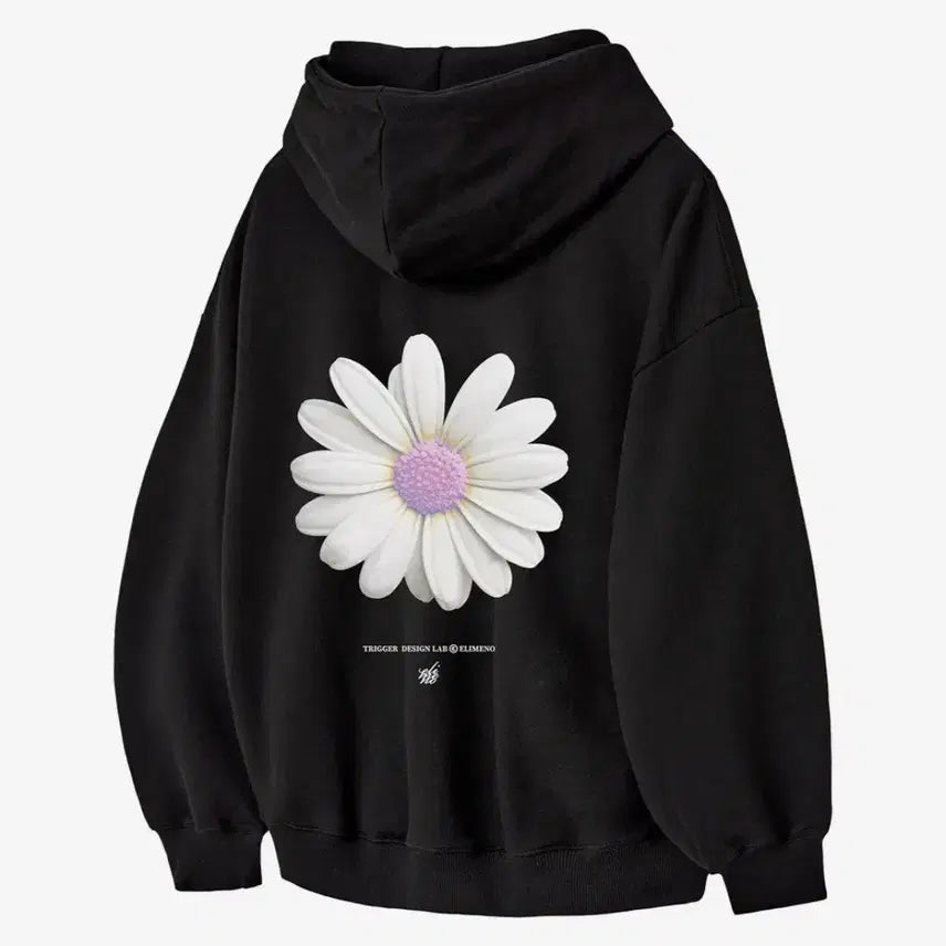 [BUNJANG] Elemyno Daisy Oversized Hoodie Black XL / [새상품] XL 엘리메노 데이지 오버핏 후드티셔츠 블랙