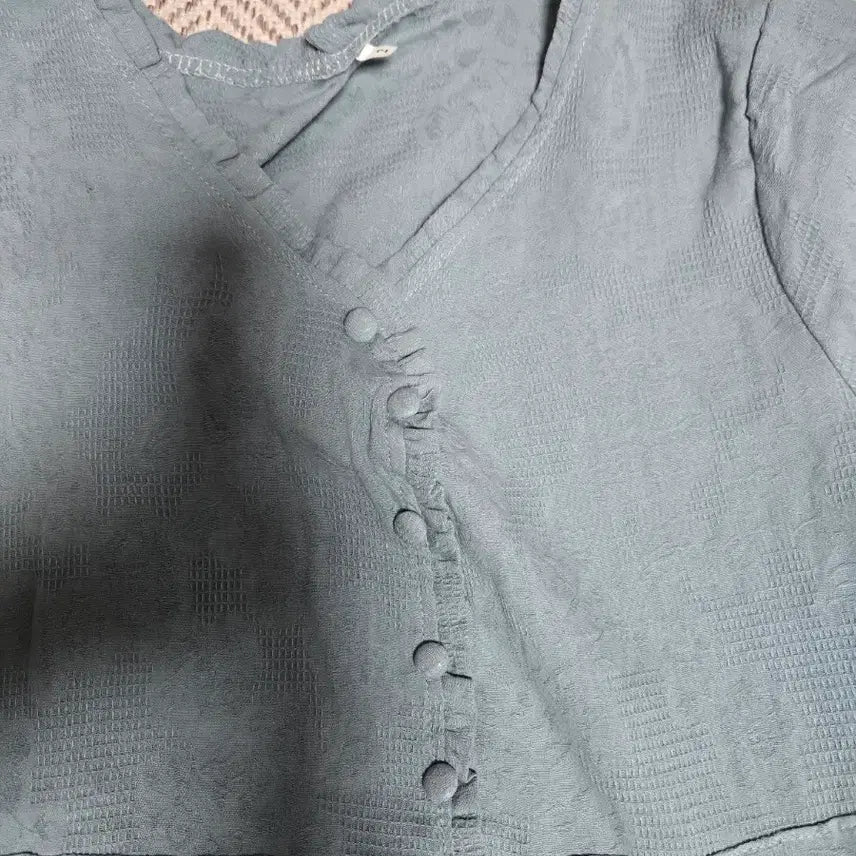 [BUNJANG] Mint Embroidered Long Dress / 민트색 자수 롱 원피스