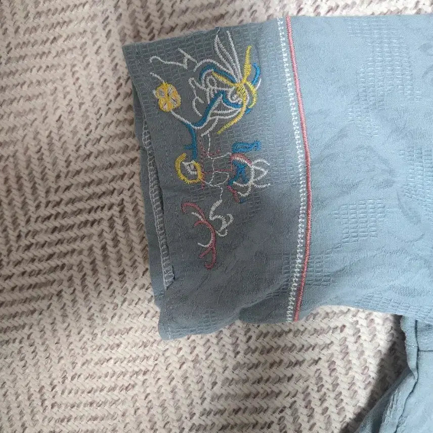 [BUNJANG] Mint Embroidered Long Dress / 민트색 자수 롱 원피스