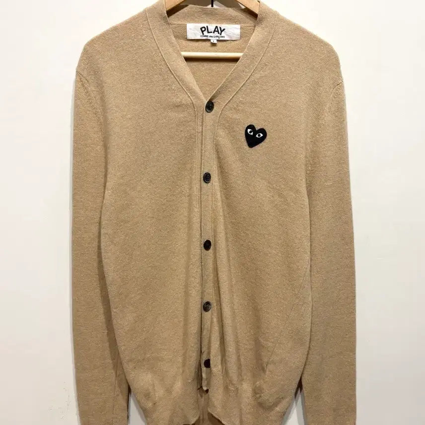 [BUNJANG] Comme des Garcons Black Heart Knit Cardigan / 꼼데가르송 블랙 하트 니트 가디건