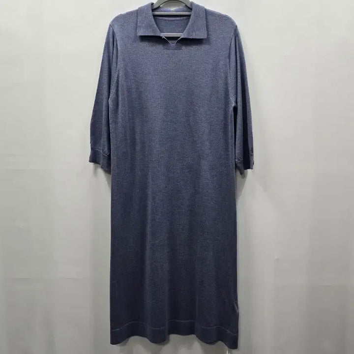 [BUNJANG] Hellen Karen Blue Collar Neck Knit Long Dress / 1342 hellen karen 블루 카라넥 니트 롱 원피스 66