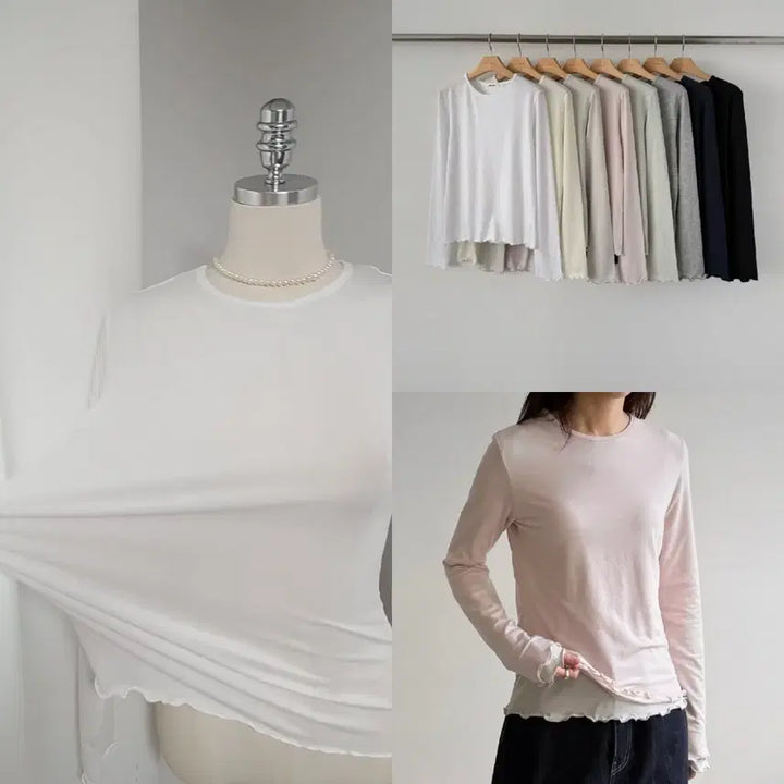 [BUNJANG] Tension Frill T-shirt / 새-텐션프릴티(복수할인)