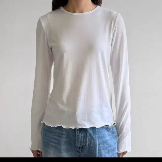 [BUNJANG] Tension Frill T-shirt / 새-텐션프릴티(복수할인)