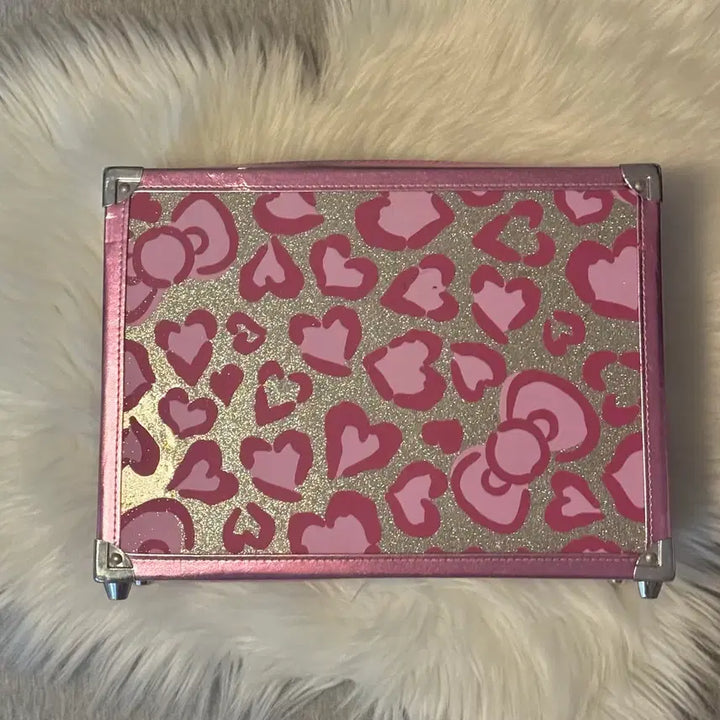 [BUNJANG] Hello Kitty Leopard Print Makeup Box / 헬로키티 수납함 메이크업박스 갸루 호피 레오파드 핑크 키티 큐빅 빈티지