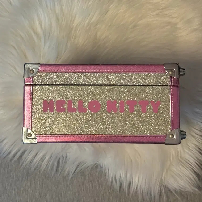 [BUNJANG] Hello Kitty Leopard Print Makeup Box / 헬로키티 수납함 메이크업박스 갸루 호피 레오파드 핑크 키티 큐빅 빈티지