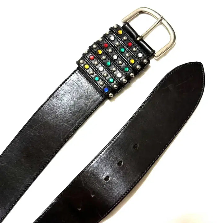 [BUNJANG] Italian Gem Studded Big Belt / 이태리 젬 스터드 빅 벨트