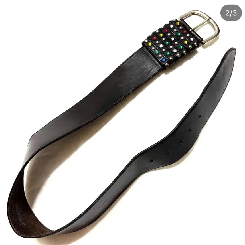 [BUNJANG] Italian Gem Studded Big Belt / 이태리 젬 스터드 빅 벨트