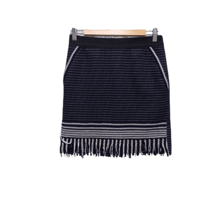 [BUNJANG] System Knit Midi Skirt / 시스템 정품 H라인 여자 춘추용 니트배색 여성용 미디스커트치마67-98