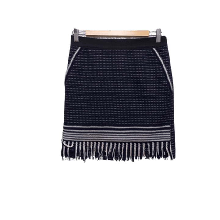 [BUNJANG] System Knit Midi Skirt / 시스템 정품 H라인 여자 춘추용 니트배색 여성용 미디스커트치마67-98