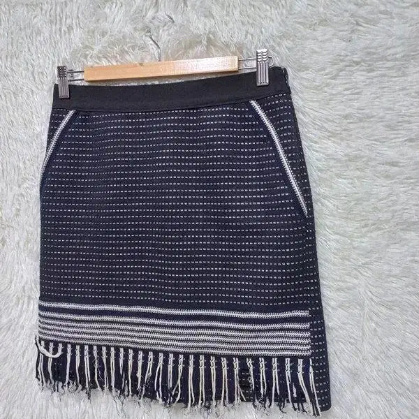 [BUNJANG] System Knit Midi Skirt / 시스템 정품 H라인 여자 춘추용 니트배색 여성용 미디스커트치마67-98