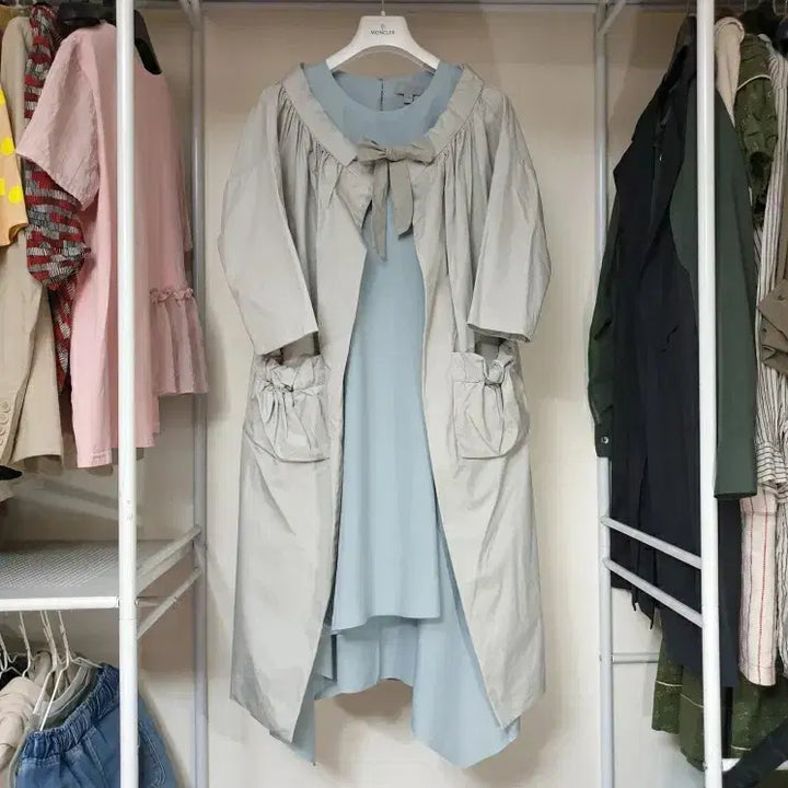 [BUNJANG] MARNI Ruffle Open Trench Coat / 명품 MARNI 마르니 쇼라인 리본셔링 오픈 원피스형 트렌치 자켓 코트