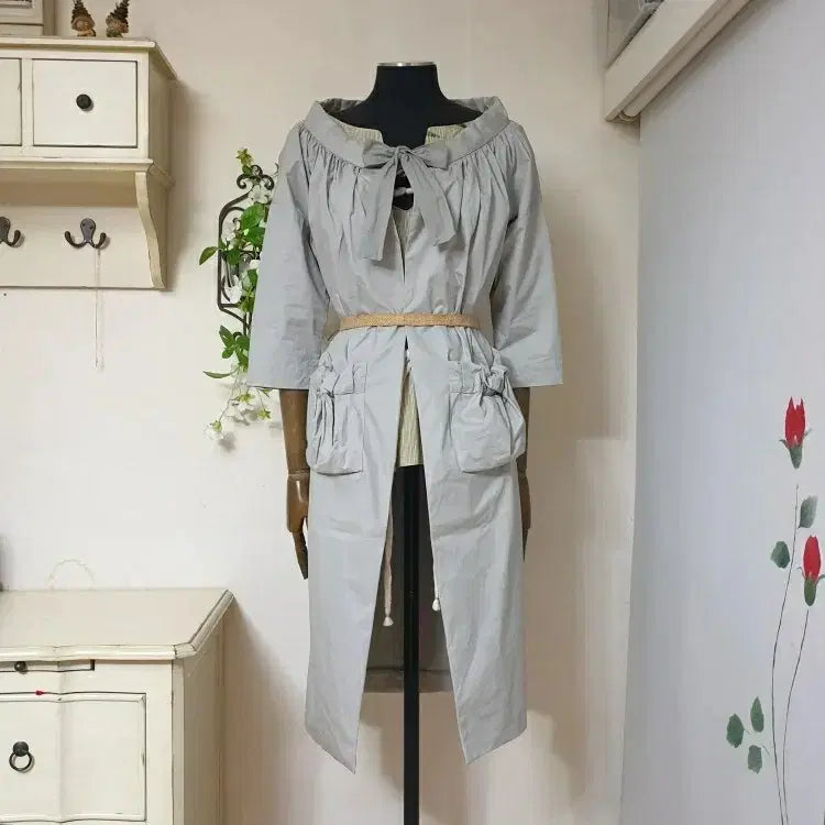 [BUNJANG] MARNI Ruffle Open Trench Coat / 명품 MARNI 마르니 쇼라인 리본셔링 오픈 원피스형 트렌치 자켓 코트