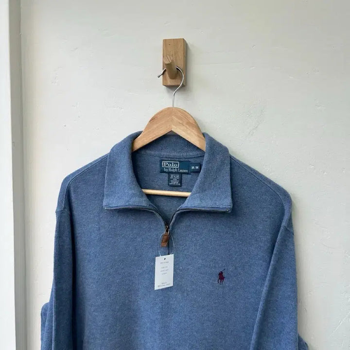 [BUNJANG] Polo Ralph Lauren Blue Half-Zip Knit Sweater / 16279 - 폴로 랄프로렌 블루 반집업 니트