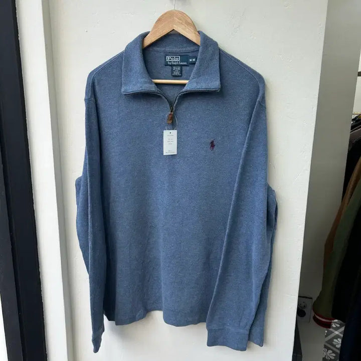 [BUNJANG] Polo Ralph Lauren Blue Half-Zip Knit Sweater / 16279 - 폴로 랄프로렌 블루 반집업 니트