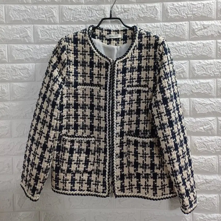 [BUNJANG] Navy Beige Pattern Tweed Jacket / 네이비.베이지패턴 트위드자켓