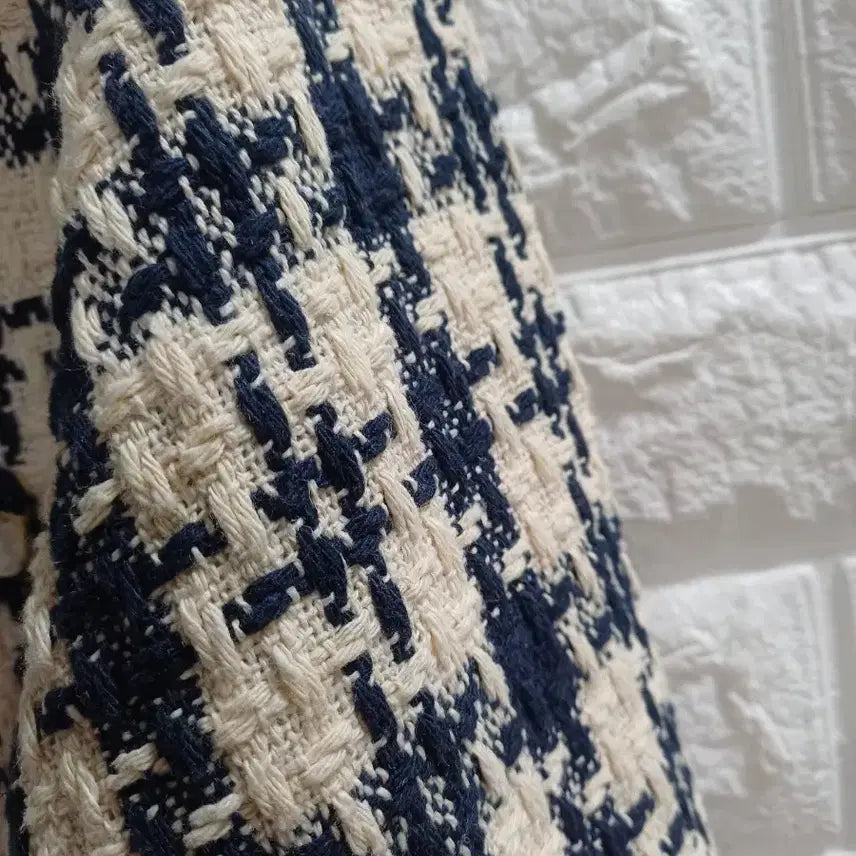 [BUNJANG] Navy Beige Pattern Tweed Jacket / 네이비.베이지패턴 트위드자켓