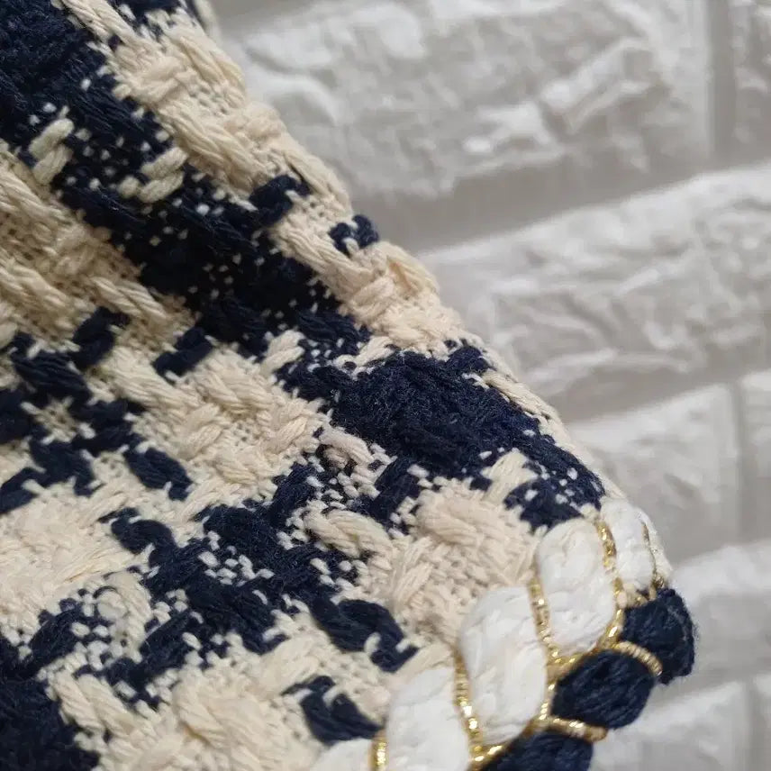 [BUNJANG] Navy Beige Pattern Tweed Jacket / 네이비.베이지패턴 트위드자켓