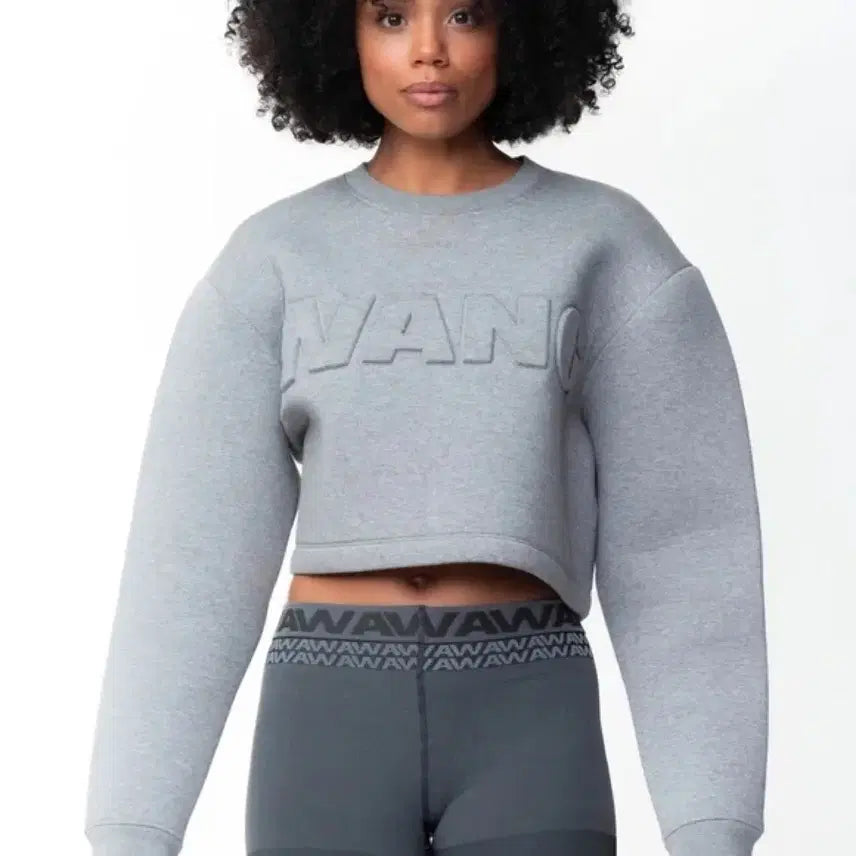 [BUNJANG] Alexander Wang x H&amp;M Crop Sweatshirt (XS) / (xs) 알렉산더왕 x H&amp;M 크롭 스웻셔츠