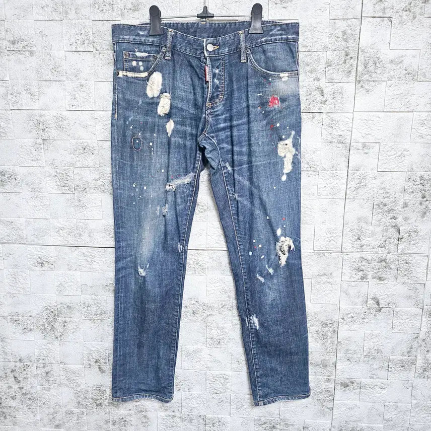 [BUNJANG] Dsquared2 Red Tab Painting Wash Jeans / 디스퀘어드2 레드텝 페인팅 워싱진
