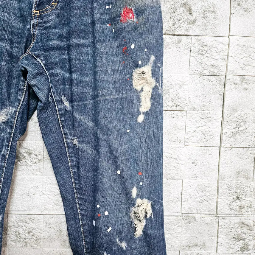 [BUNJANG] Dsquared2 Red Tab Painting Wash Jeans / 디스퀘어드2 레드텝 페인팅 워싱진