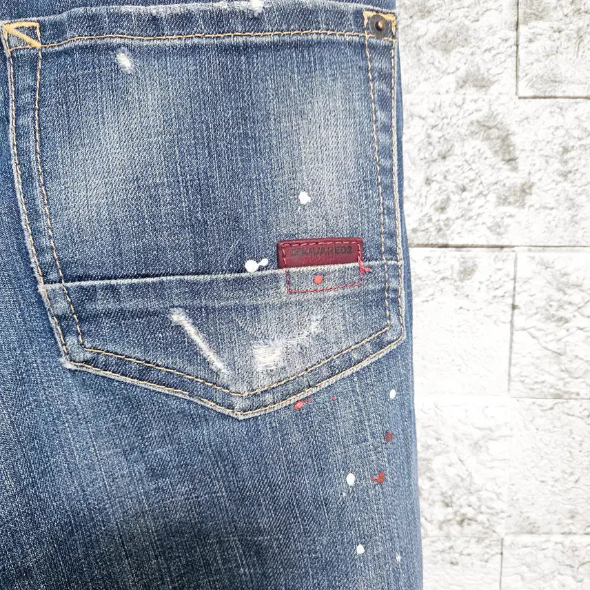 [BUNJANG] Dsquared2 Red Tab Painting Wash Jeans / 디스퀘어드2 레드텝 페인팅 워싱진