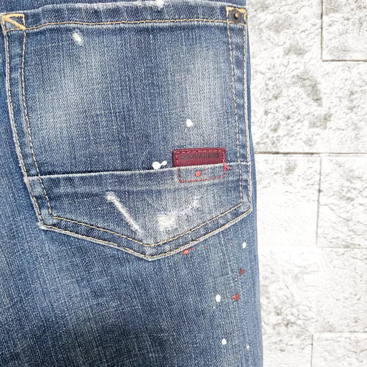 [BUNJANG] Dsquared2 Red Tab Painting Wash Jeans / 디스퀘어드2 레드텝 페인팅 워싱진