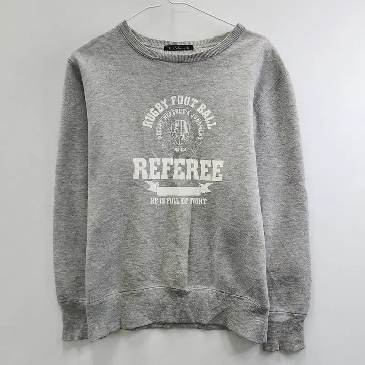 [BUNJANG] Vintage Casual Lettering Gray Sweatshirt / 빈티지 캐주얼 프레피 레터링 그레이 맨투맨
