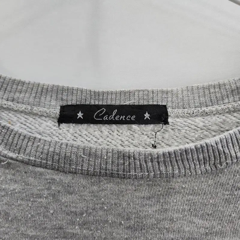 [BUNJANG] Vintage Casual Lettering Gray Sweatshirt / 빈티지 캐주얼 프레피 레터링 그레이 맨투맨