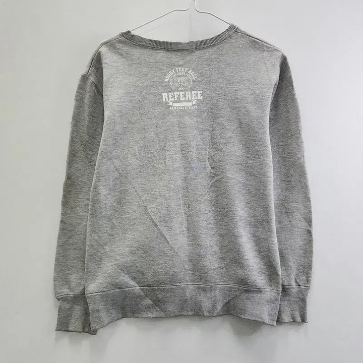 [BUNJANG] Vintage Casual Lettering Gray Sweatshirt / 빈티지 캐주얼 프레피 레터링 그레이 맨투맨