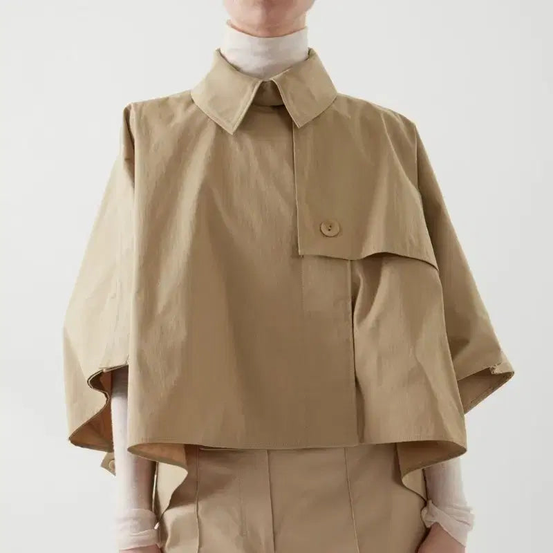 [BUNJANG] COS Cropped Trench Coat Short Cape Beige / COS 크롭 트렌치 코트 숏 케이프 베이지 새상품