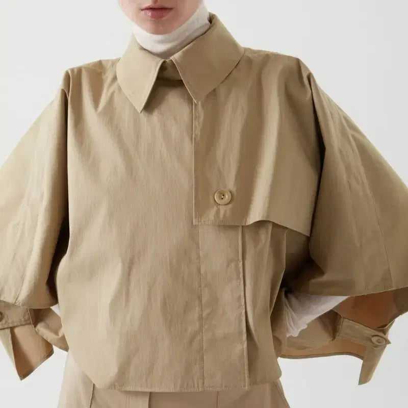 [BUNJANG] COS Cropped Trench Coat Short Cape Beige / COS 크롭 트렌치 코트 숏 케이프 베이지 새상품