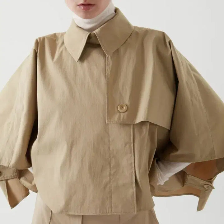 [BUNJANG] COS Cropped Trench Coat Short Cape Beige / COS 크롭 트렌치 코트 숏 케이프 베이지 새상품