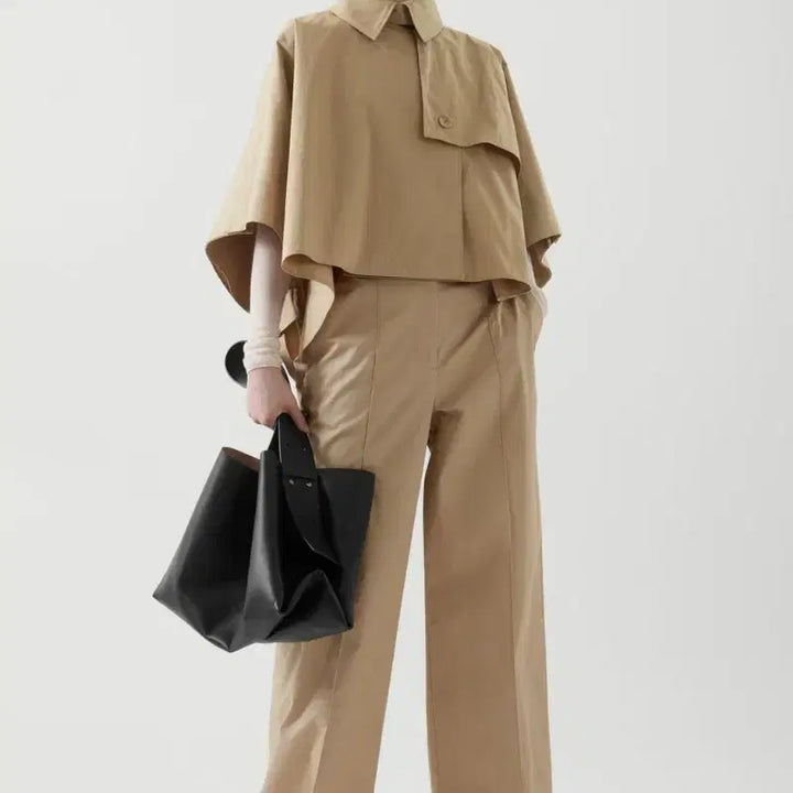 [BUNJANG] COS Cropped Trench Coat Short Cape Beige / COS 크롭 트렌치 코트 숏 케이프 베이지 새상품