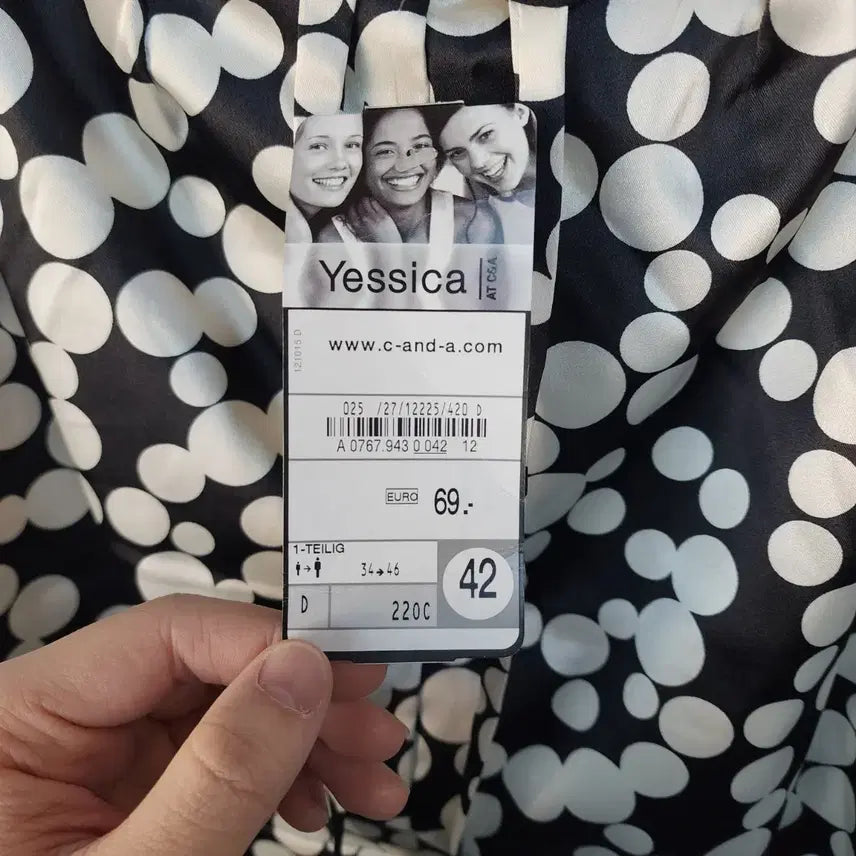 [BUNJANG] Yessica Sleeveless Dot Pattern Long Dress / Yessica 땡땡이 패턴 민소매 롱 원피스