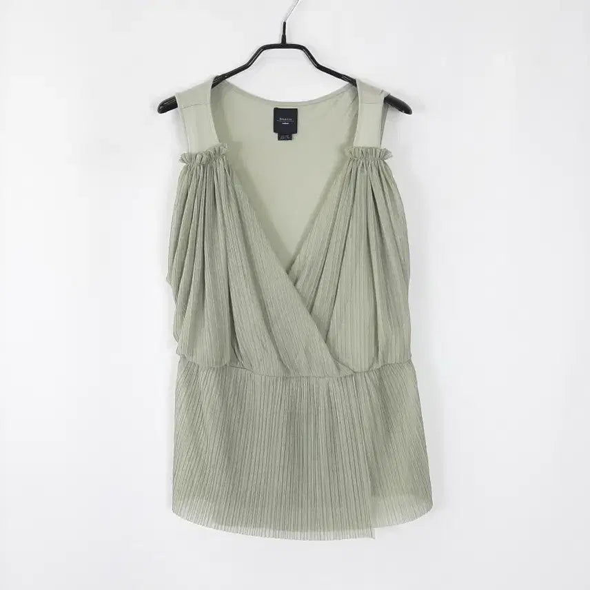 [SOLD OUT] DELETTA 플리츠배색 민소매블라우스 M