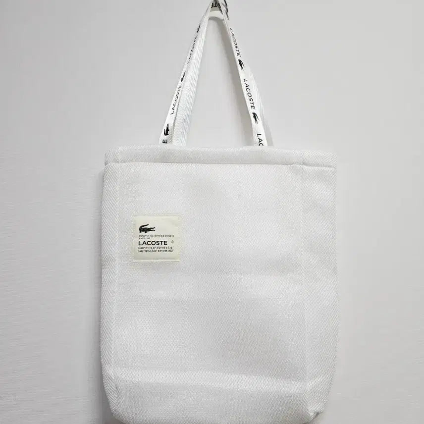 [BUNJANG] Lacoste White Mesh Tote Bag / 라코스테 흰색 매쉬백 쇼퍼백 토트백