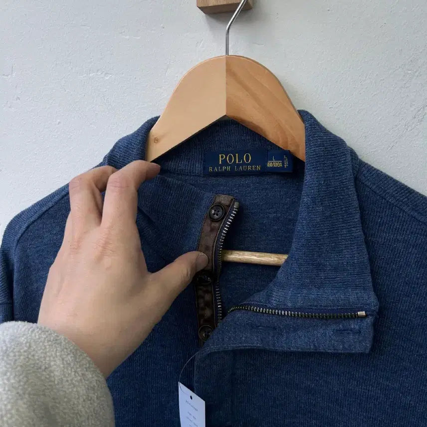 [BUNJANG] Polo Ralph Lauren Blue Half-Zip Knit Sweater / 16284 - 폴로 랄프로렌 블루 반집업 니트