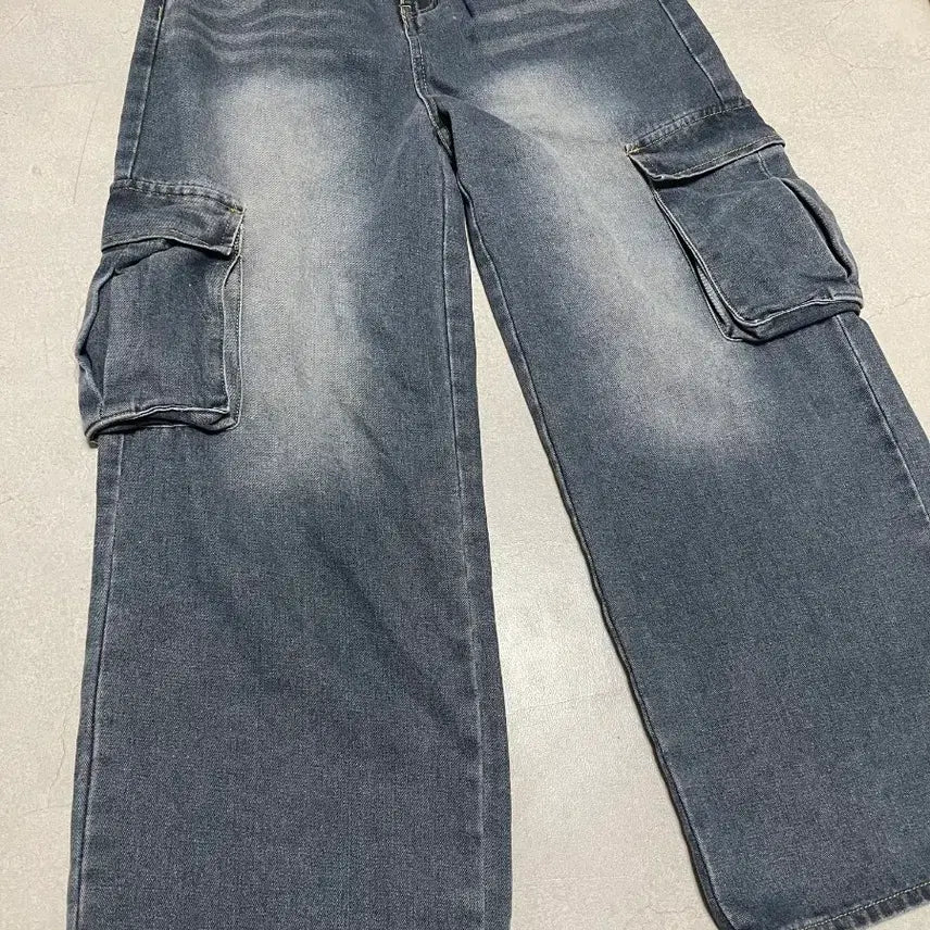 [BUNJANG] Washed Cargo Denim Pants / 워싱 카고 데님 팬츠