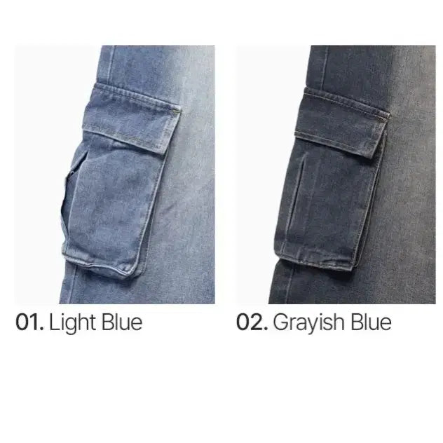 [BUNJANG] Washed Cargo Denim Pants / 워싱 카고 데님 팬츠