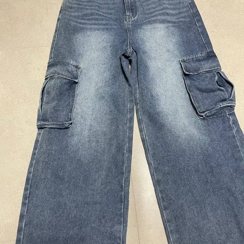 [BUNJANG] Washed Cargo Denim Pants / 워싱 카고 데님 팬츠