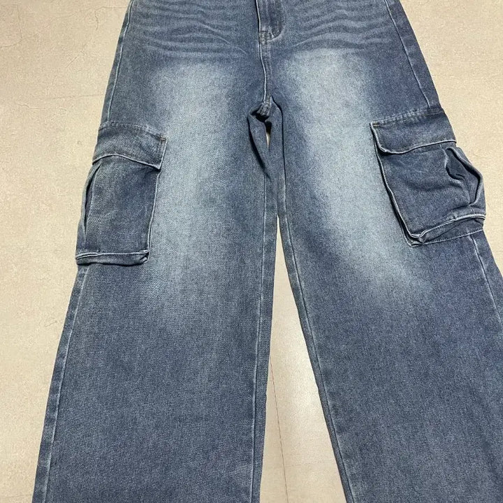 [BUNJANG] Washed Cargo Denim Pants / 워싱 카고 데님 팬츠